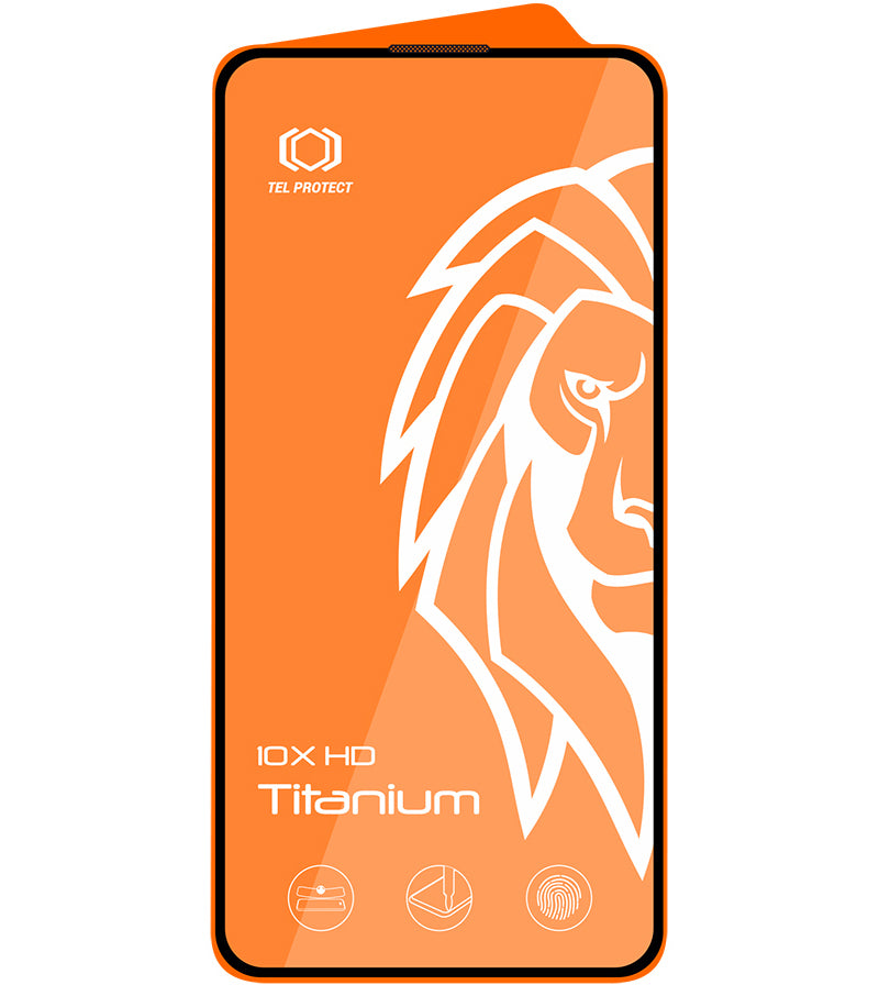 Protection d’écran Tel Protect 10X HD Plus Titanium pour Apple iPhone 17 / 16 Pro, verre trempé, adhésif intégral, noir