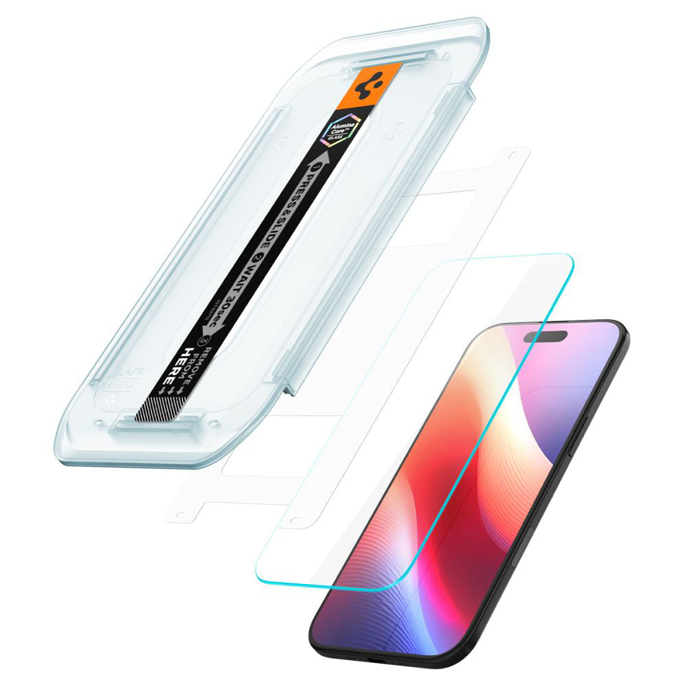 Film de protection écran Spigen GlastR EZ FIT pour Apple iPhone 17 Air, Verre Trempé, Full Glue, Lot de 2 pièces