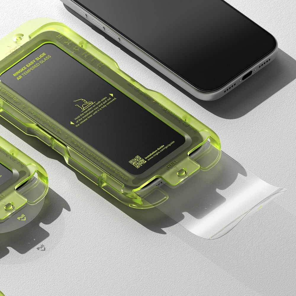 Film de protection d'écran Ringke Easy Slide AR pour Apple iPhone 17 Pro, Verre trempé, Collage complet, 2.5D, Noir