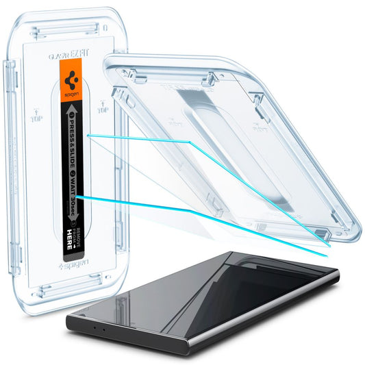 Spigen EZ FIT Screen Protector for Samsung Galaxy S24 Ultra S928, Glass Shielded, Full Glue, Set 2 pieces