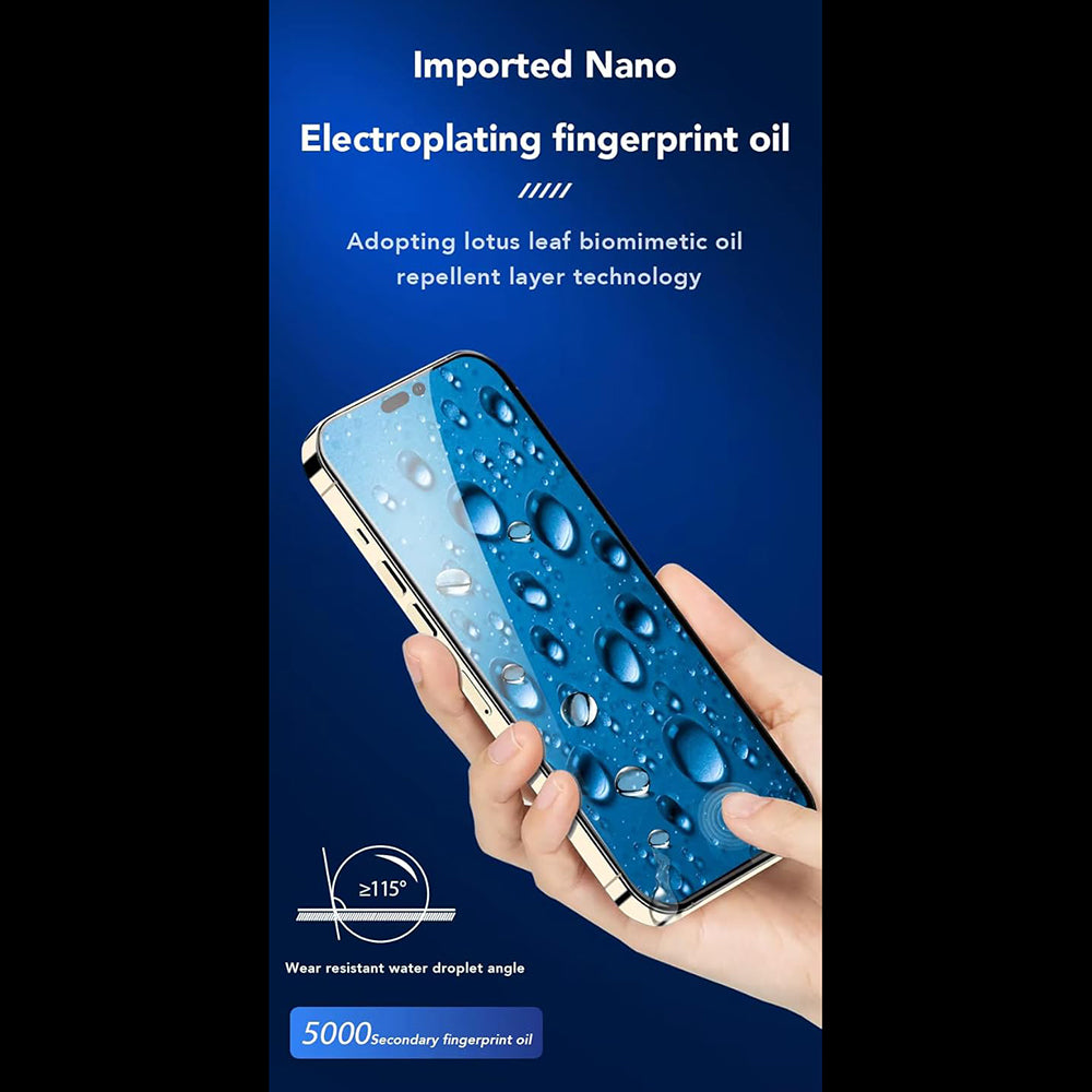 Film de protection d'écran Anank 3X Renforcé pour Apple iPhone 16, Verre Trempé, Collage Complet, 2.5D, Noir