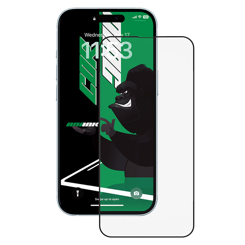 Film de protection d'écran Anank 5X Reinforced CG pour Apple iPhone 15 Pro Max, Verre trempé, Collage complet, 2.5D, Noir
