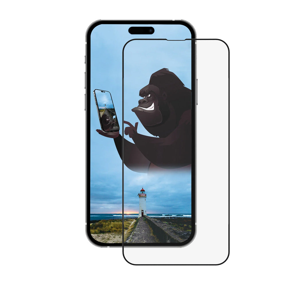 Film de protection d'écran Anank 5X Reinforced CG pour Apple iPhone 15 Pro Max, Verre trempé, Collage complet, 2.5D, Noir
