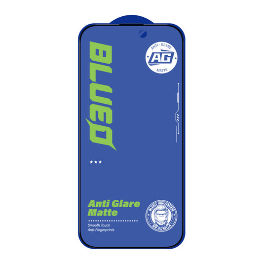 Film de protection d'écran Blueo Anti-Reflet pour Apple iPhone 15 Pro, Verre Trempé, Collage Complet, Noir