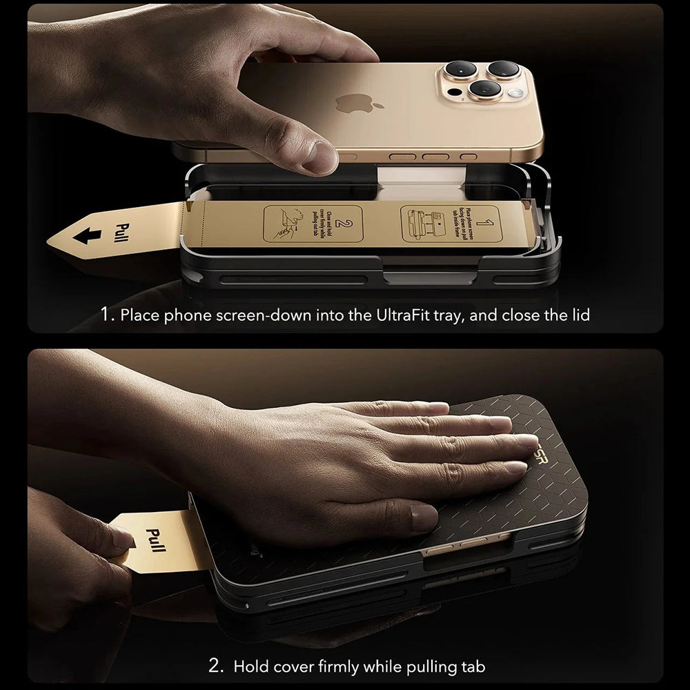 Film de protection d'écran ESR Corning UltraFit pour Apple iPhone 17 Pro, Verre Trempé, Full Glue, Lot de 3 pièces, Noir
