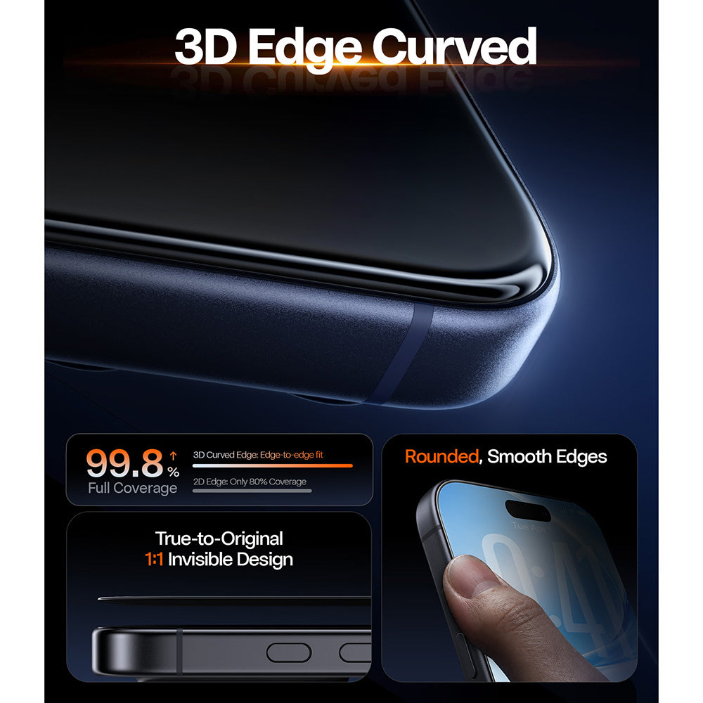 Film de protection d'écran Torras OrigArmor pour Apple iPhone 18 Pro Max / 17 Pro Max, Verre trempé, Collage intégral