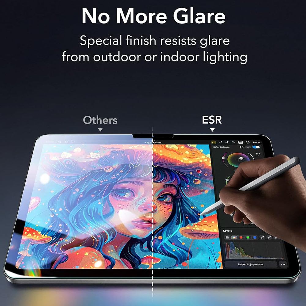 Film de protection d'écran ESR Armorite Paper Feel UltraFit pour Apple iPad (2025) / (2022), Verre Trempé, Full Glue, Lot de 2 pièces