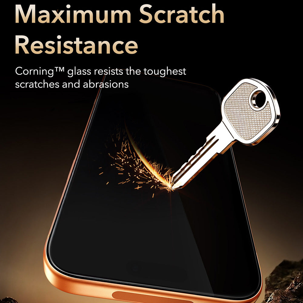 Film de protection d'écran ESR Armorite Pro UltraFit pour Apple iPhone 18 Pro / 17 Pro, Verre trempé, Collage intégral, Noir