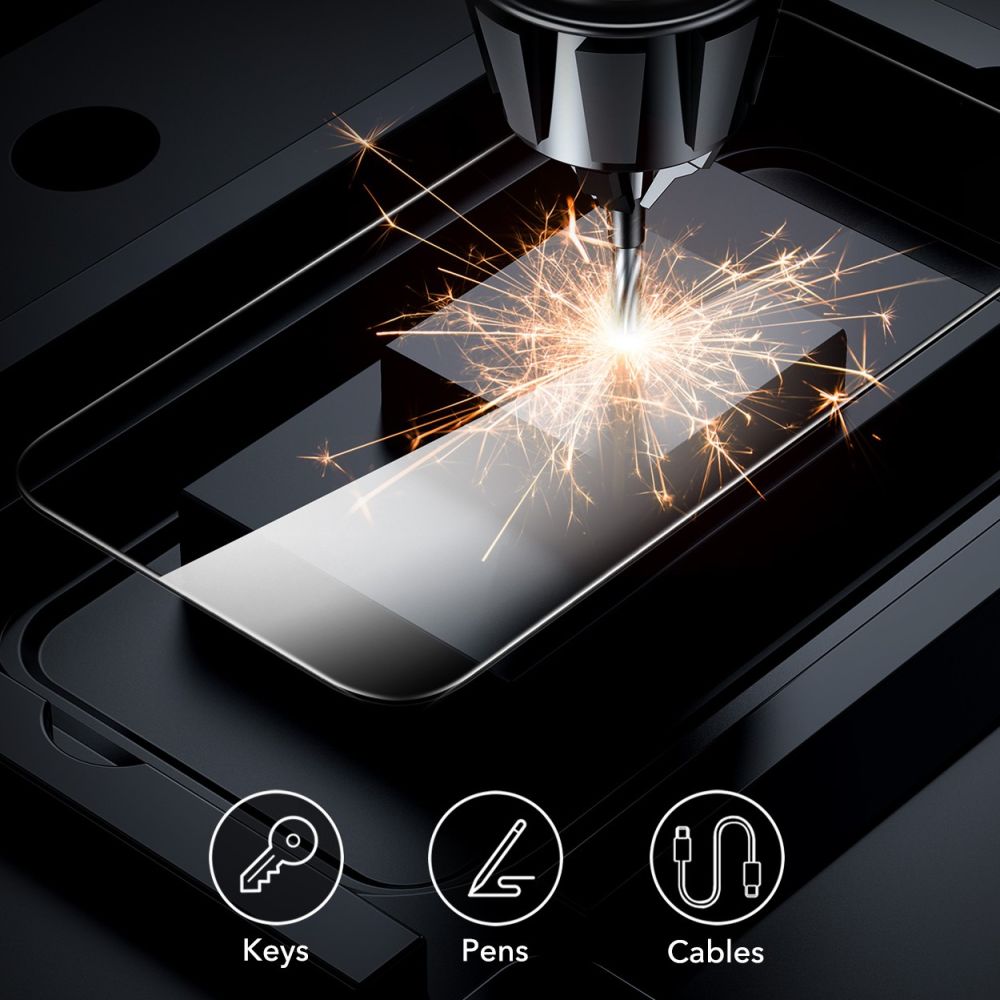 Film de protection d'écran ESR pour Apple iPhone 16 Pro Max, Verre Trempé, Full Glue