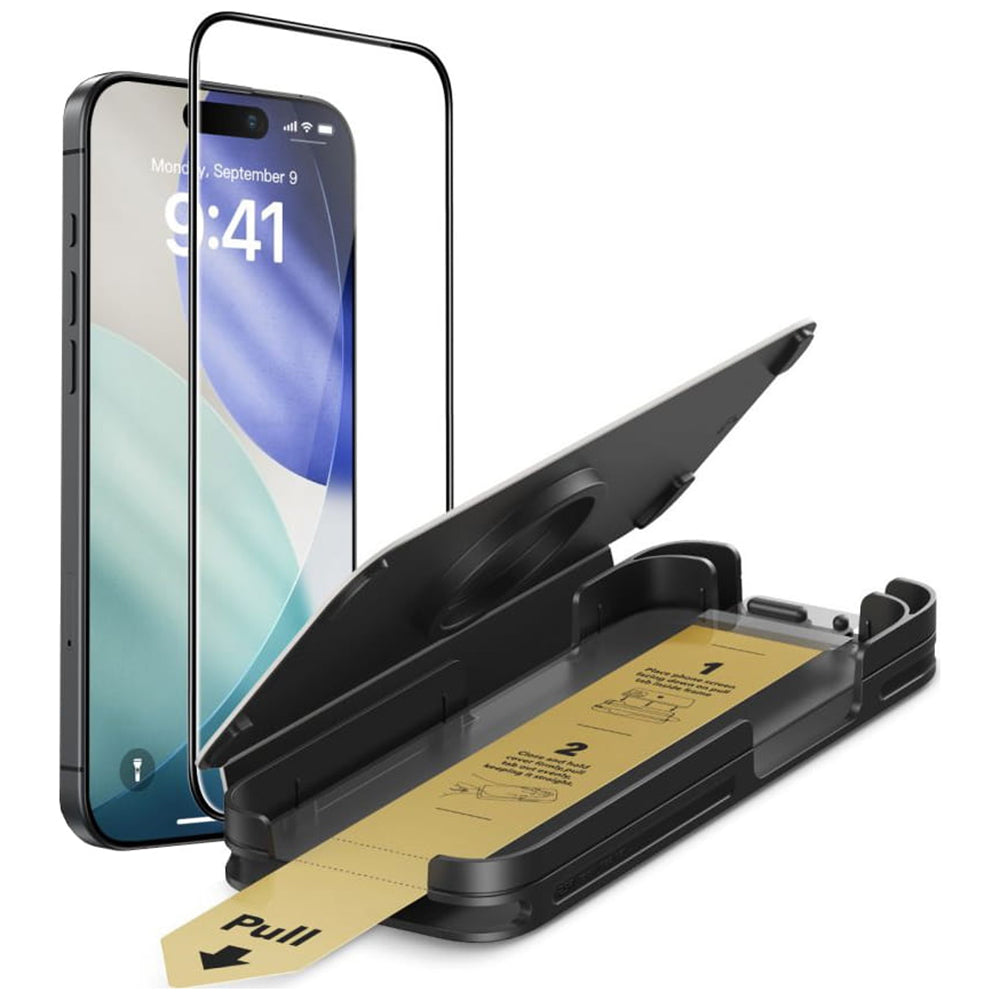 Film de protection d'écran ESR UltraFit Armorite Pro pour Apple iPhone 17 Pro, Verre Trempé, Full Glue, Noir