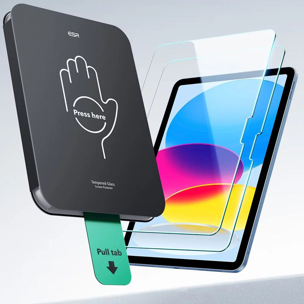 Film de protection d'écran ESR UltraFit pour Apple iPad (2025) / (2022), Verre Trempé, Full Glue, Lot de 2 pièces