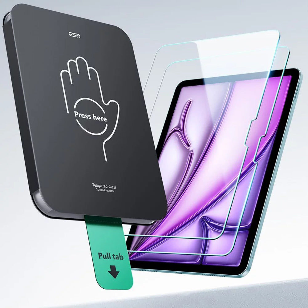 ESR UltraFit Screen Protector for Apple iPad Air 11 (2026) / Air 11 (2025), Tempered Glass, Full Glue, Set of 2 pieces