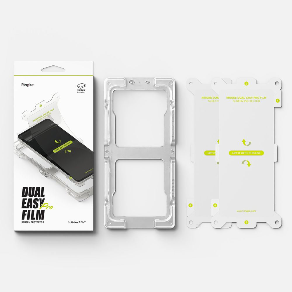 Ringke Dual Easy Pro Interior Screen Protector for Samsung Galaxy Z Flip7 F766, Plastic, Set of 2 Pieces