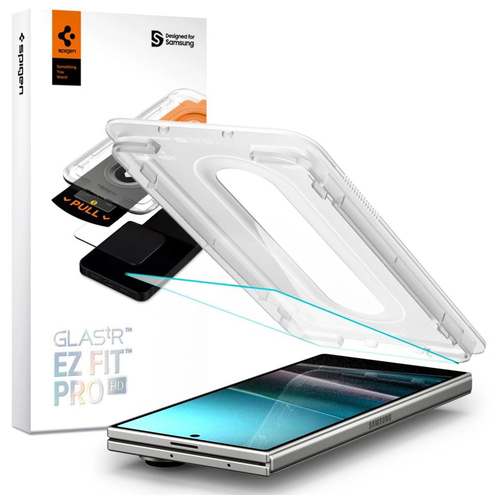 Film de protection Écran Extérieur Spigen GlastR EZ FIT Pro HD pour Samsung Galaxy Z Fold7 F966, Verre Trempé, Full Glue AGL09580