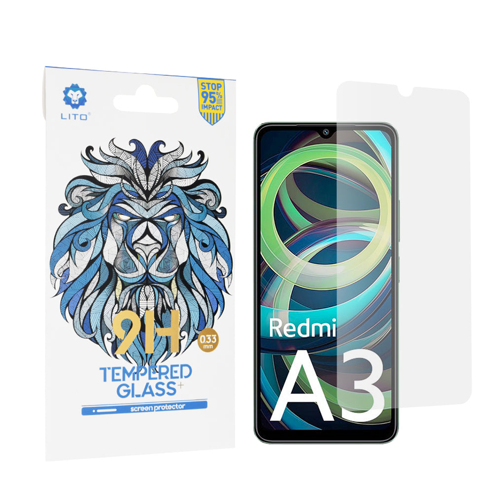 Film de protection d'écran Lito Classic pour Xiaomi Redmi A3x / A3, Verre Trempé, Full Glue, 2.5D