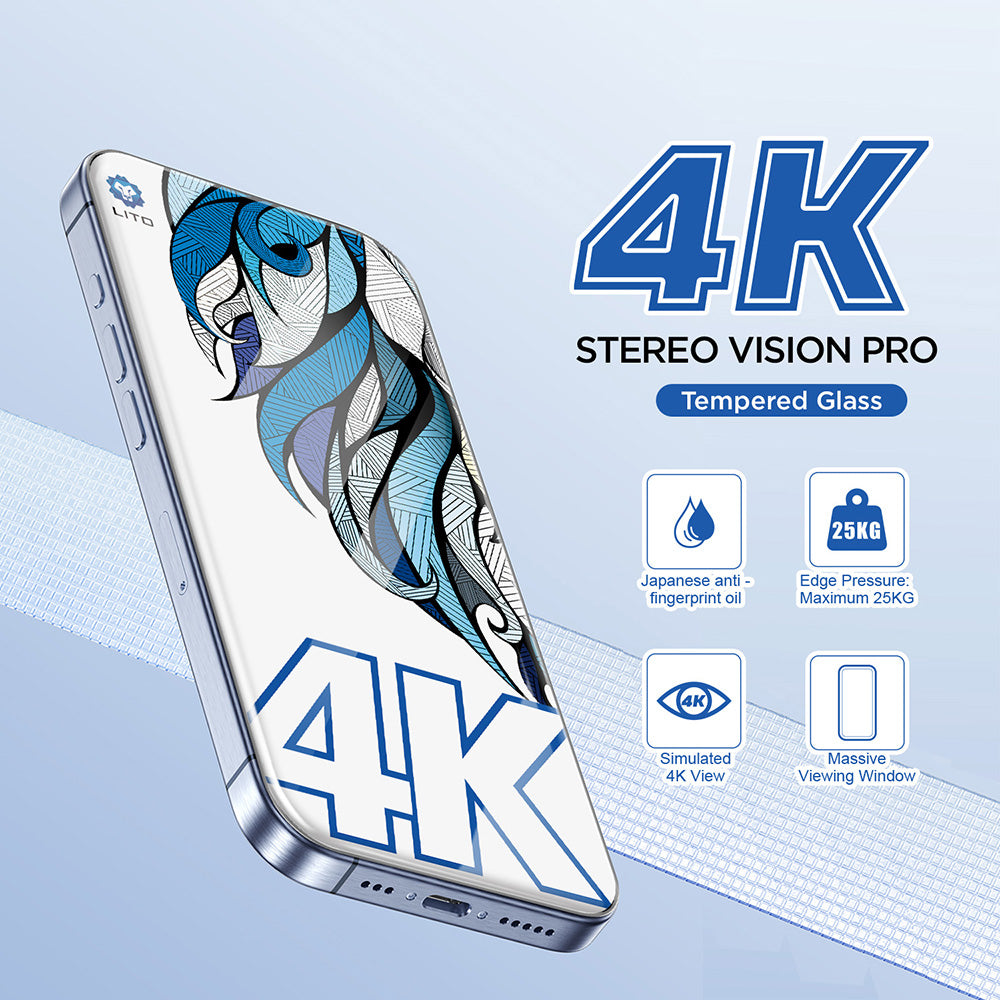Film de protection écran Lito D+ Max 4K pour Apple iPhone 17 Pro, Verre Trempé, Full Glue, Noir
