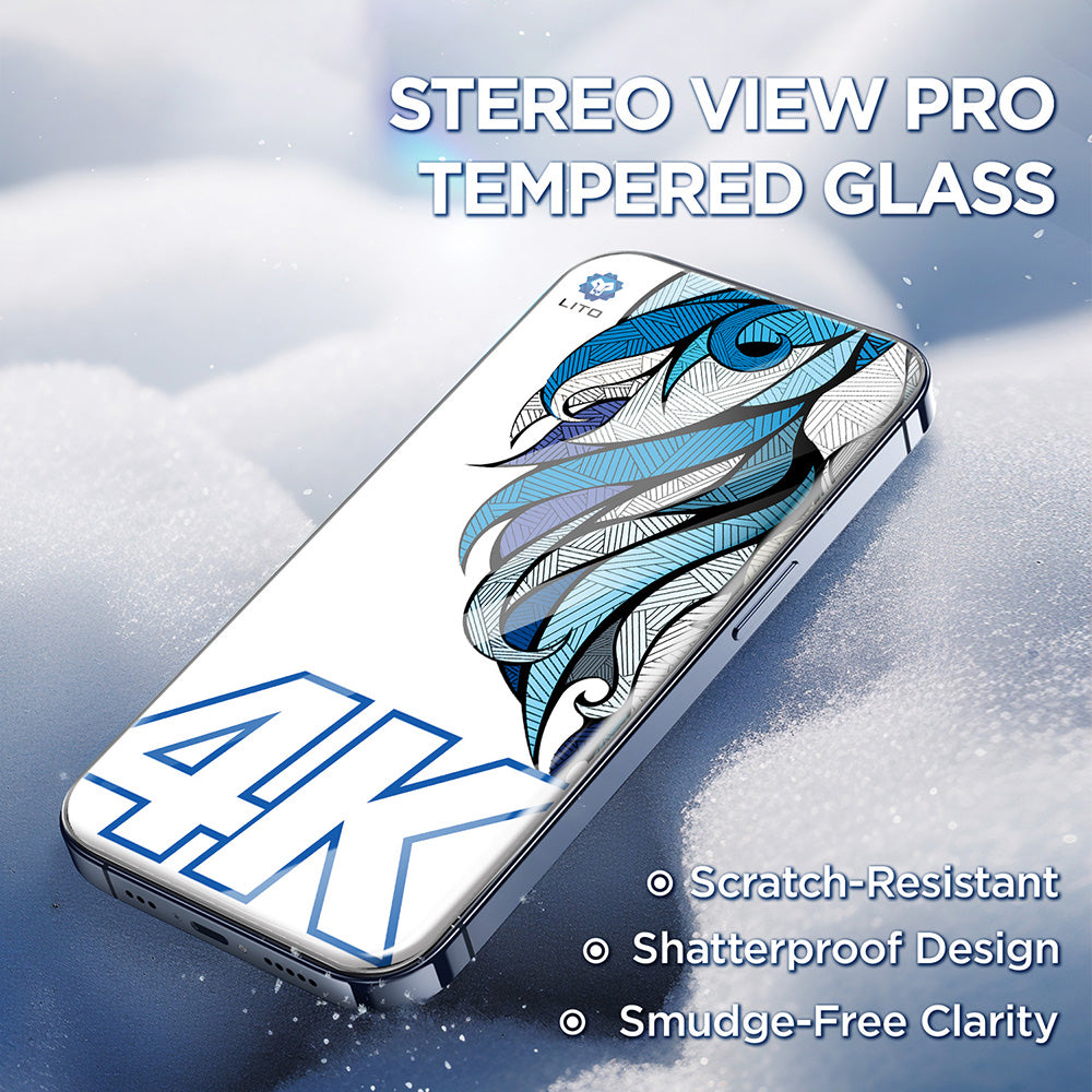 Film de protection écran Lito D+ Max 4K pour Apple iPhone 17 Pro, Verre Trempé, Full Glue, Noir