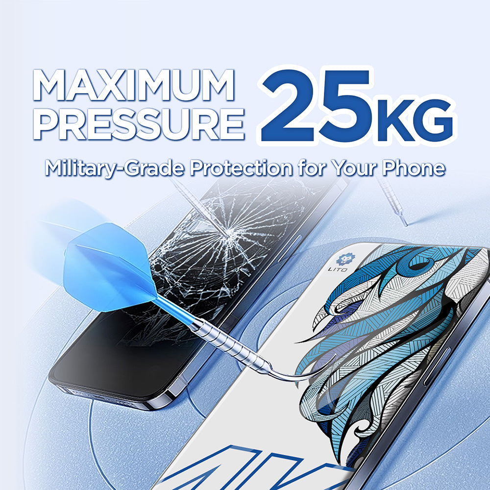 Film de protection écran Lito D+ Max 4K pour Apple iPhone 17 Pro, Verre Trempé, Full Glue, Noir