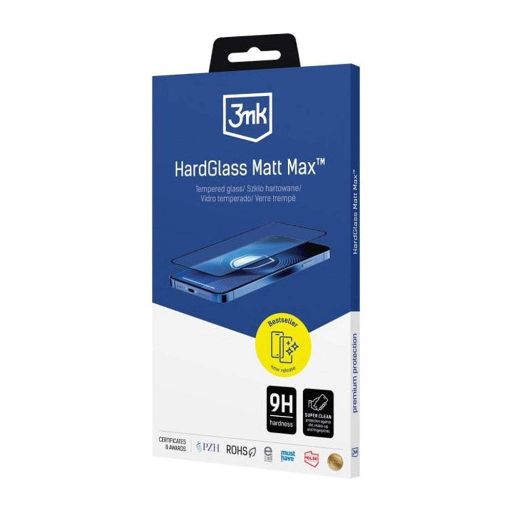 Film de protection Écran Mat 3MK Max pour Samsung Galaxy S26 S942, Verre Trempé, Full Glue, Noir