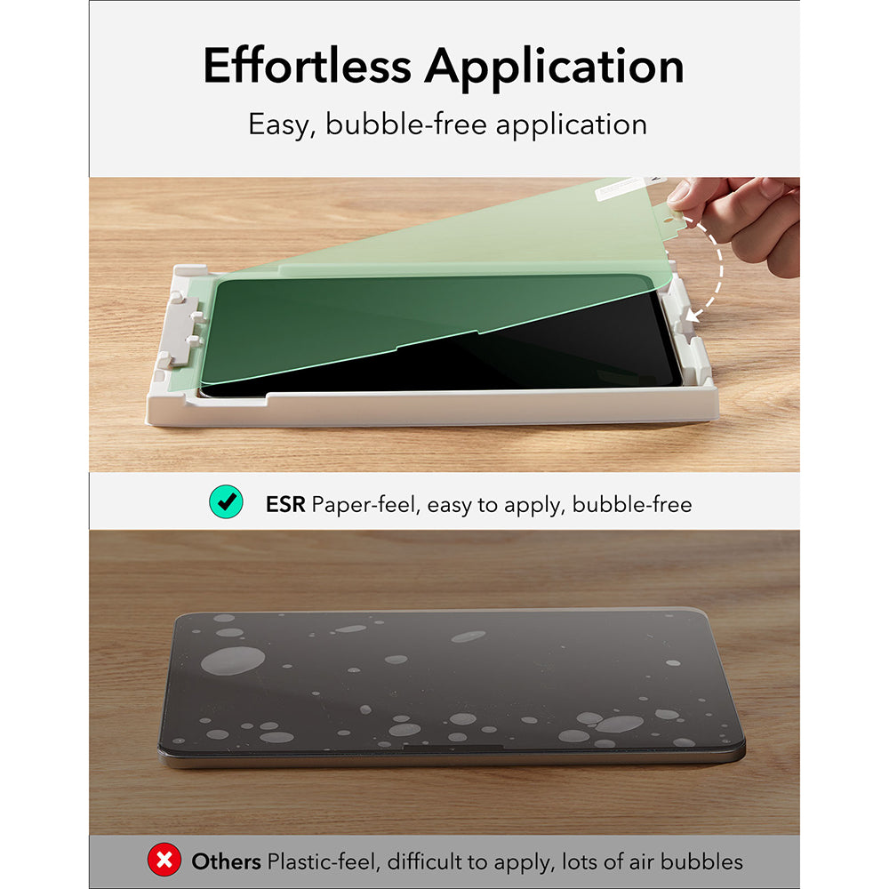 Film de protection écran mat ESR Paper Feel pour Apple iPad Air 11 (2025) / Air 11 (2024), Plastique, Lot de 2 pièces