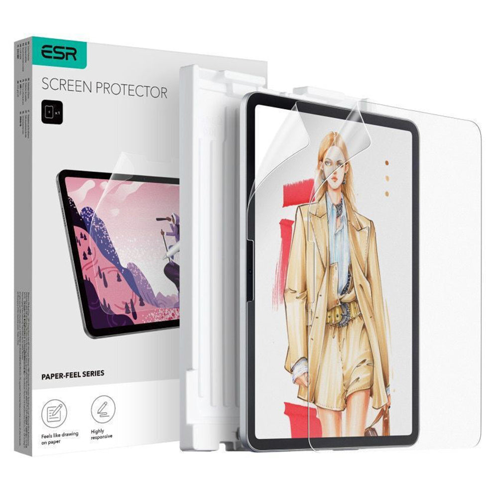 Film de protection écran mat ESR Paper Feel pour Apple iPad Air 13 (2025) / Air 13 (2024), Plastique, Full Glue, Lot de 2 pièces.