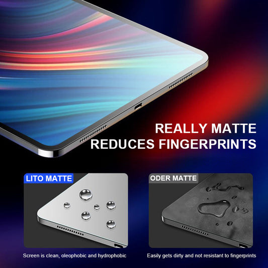 Film de protection d'écran mat Lito Classic pour Apple iPad Pro 13 (2024), Verre trempé, Collage intégral, 2.5D
