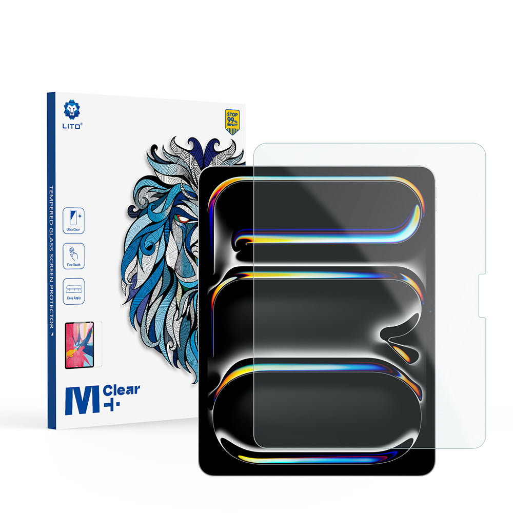 Film de protection d'écran mat Lito Classic pour Apple iPad Pro 13 (2024), Verre trempé, Collage intégral, 2.5D