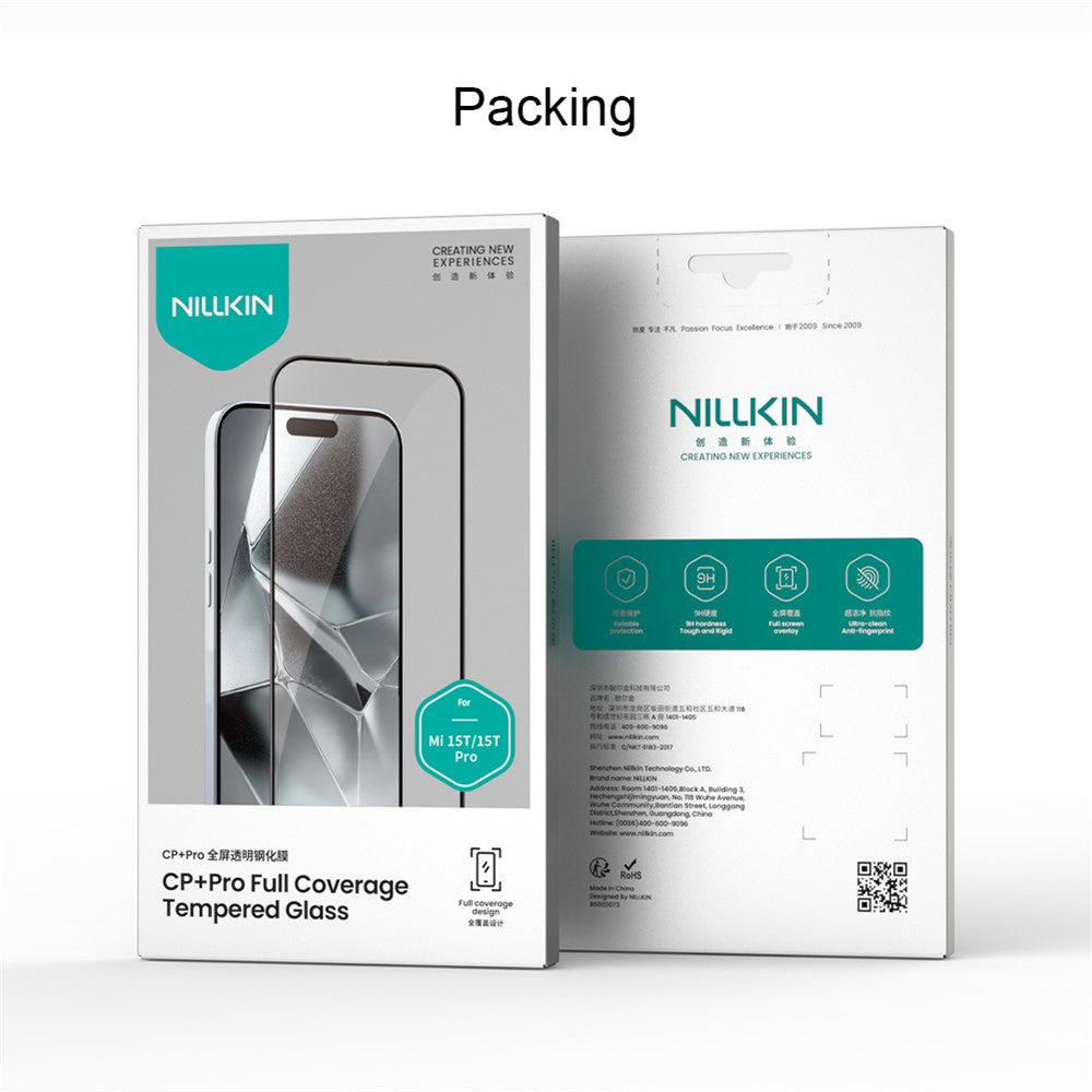 Film de protection d'écran Nillkin CP+ Pro pour Xiaomi 15T Pro / 15T, Verre trempé, Collage complet, Noir