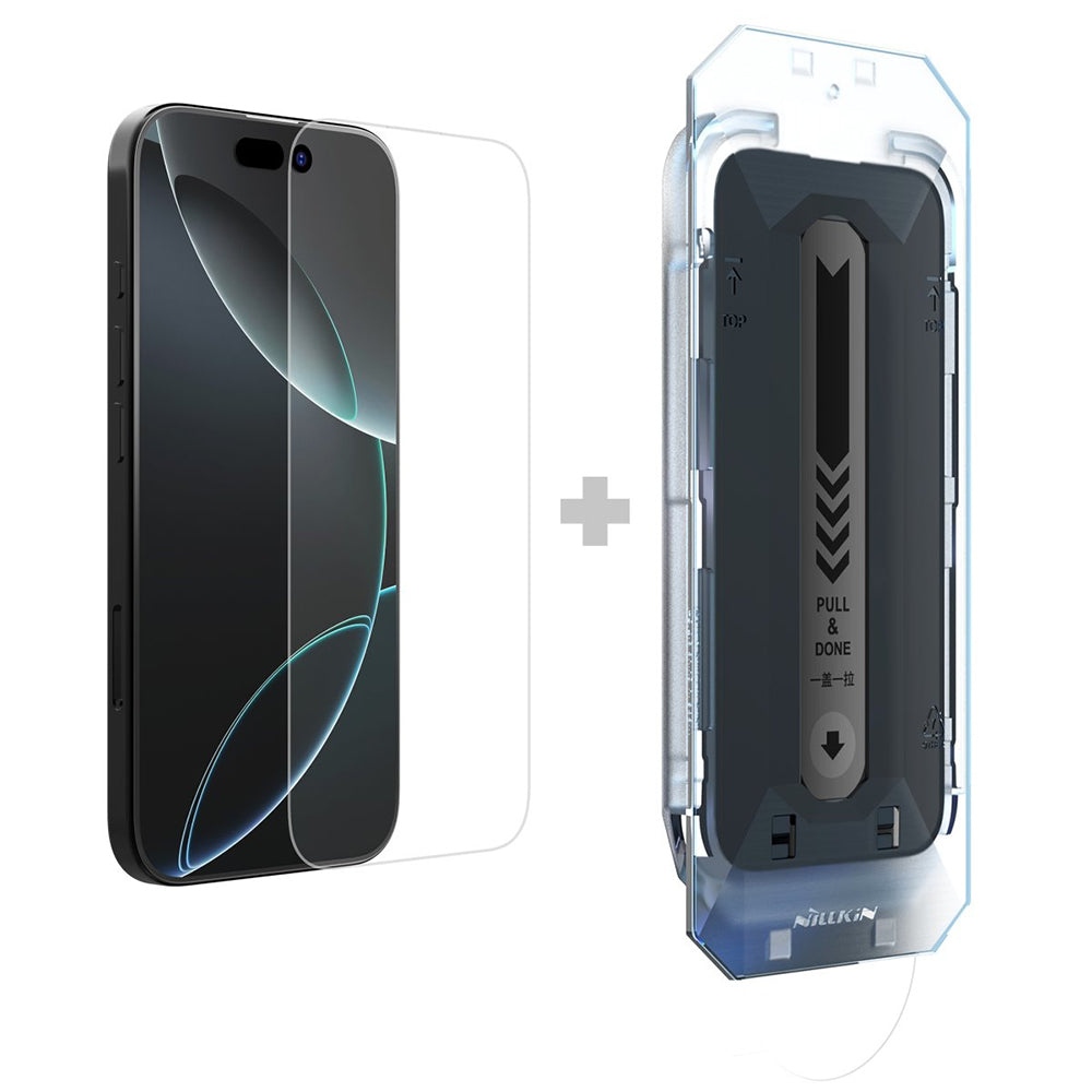 Film de protection d'écran Nillkin H+ Pro avec applicateur pour Apple iPhone 16, Verre trempé, Collage intégral