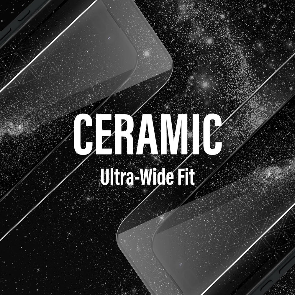 Film de protection d'écran PanzerGlass Ultra-Wide Ceramic II EasyAligner pour Apple iPhone 17 Air, Verre Trempé, Full Glue, Noir