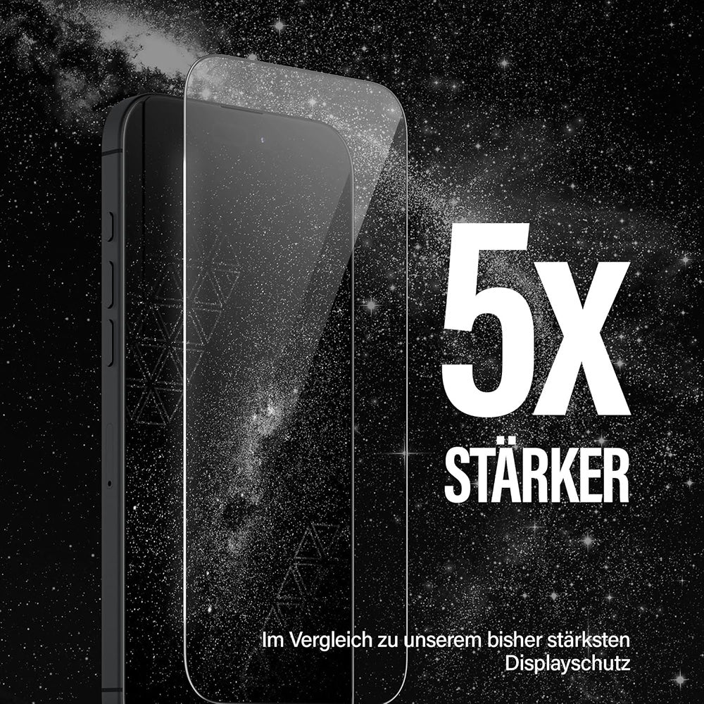 Film de protection d'écran PanzerGlass Ultra-Wide Ceramic II EasyAligner pour Apple iPhone 17 Pro, Verre Trempé, Full Glue, Noir