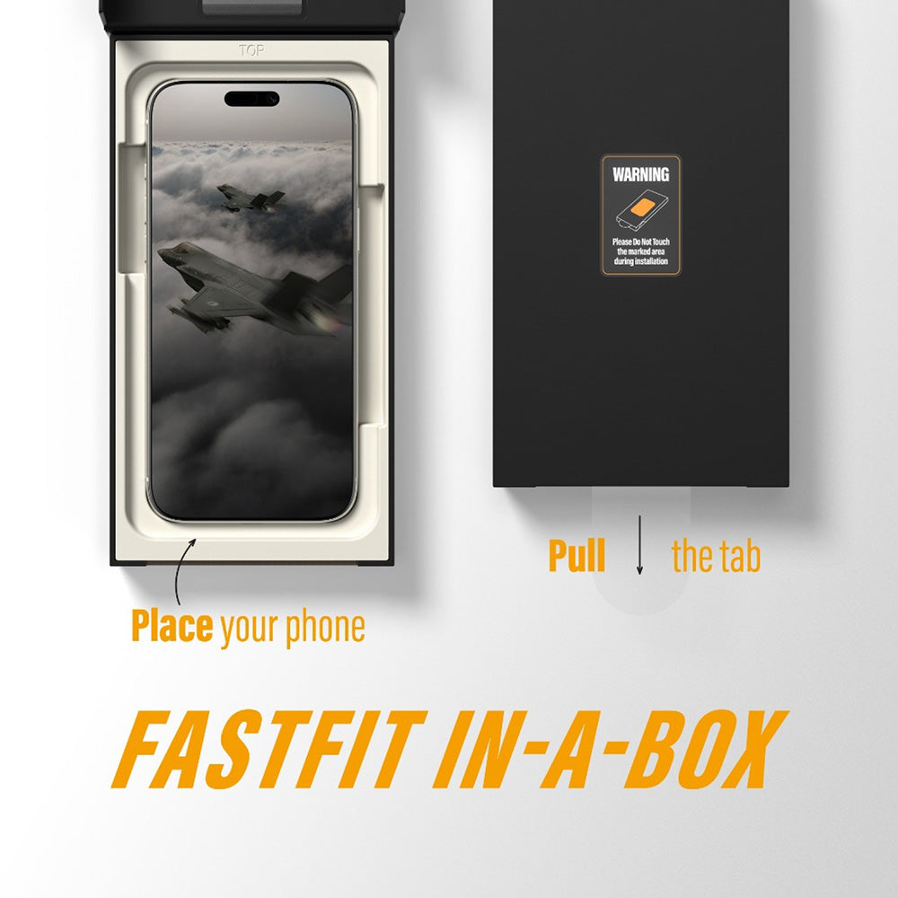 Film de protection d'écran PanzerGlass Ultra-Wide Fit Stealth Fastfit pour Apple iPhone 17 Pro Max, Verre Trempé, Full Glue, Noir