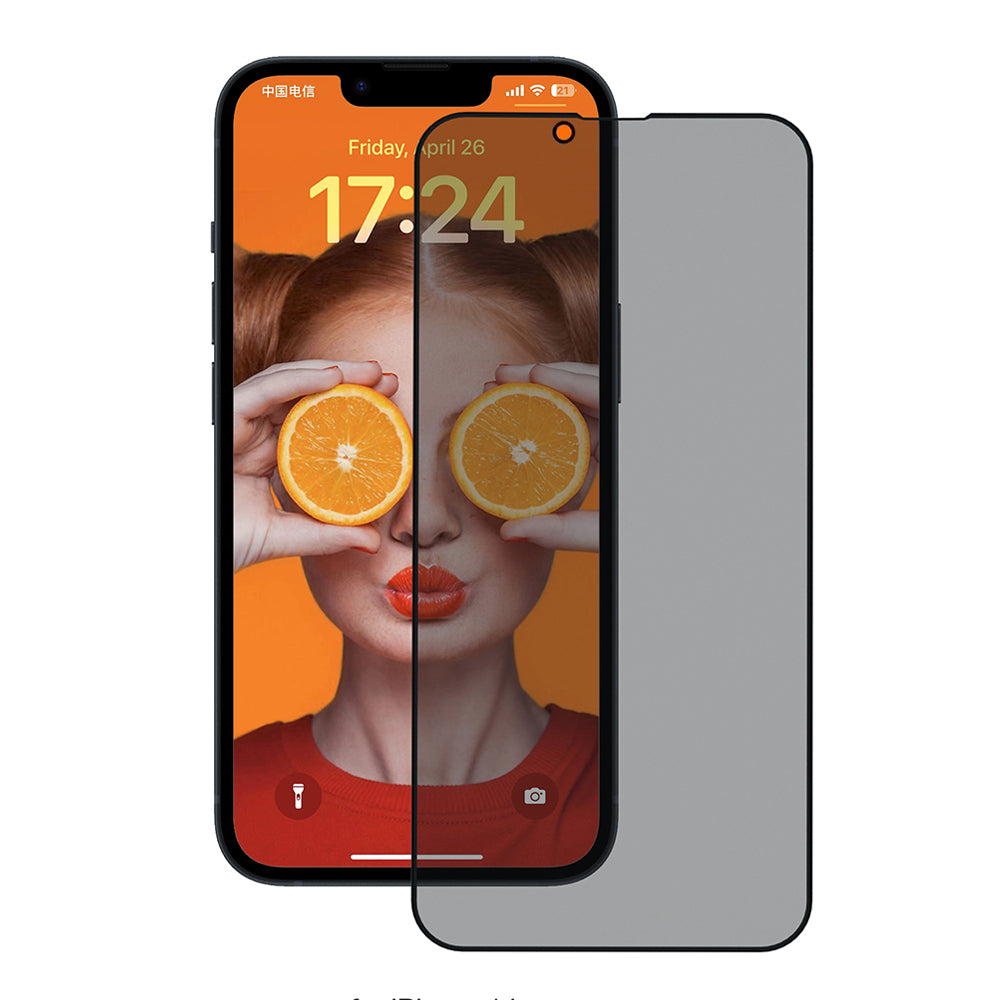 Film de protection écran Privacy Anank 3X Renforcé pour Apple iPhone 17e / 16e / 14 / 13 Pro, Verre Sécurisé, Collage Complet, 2.5D