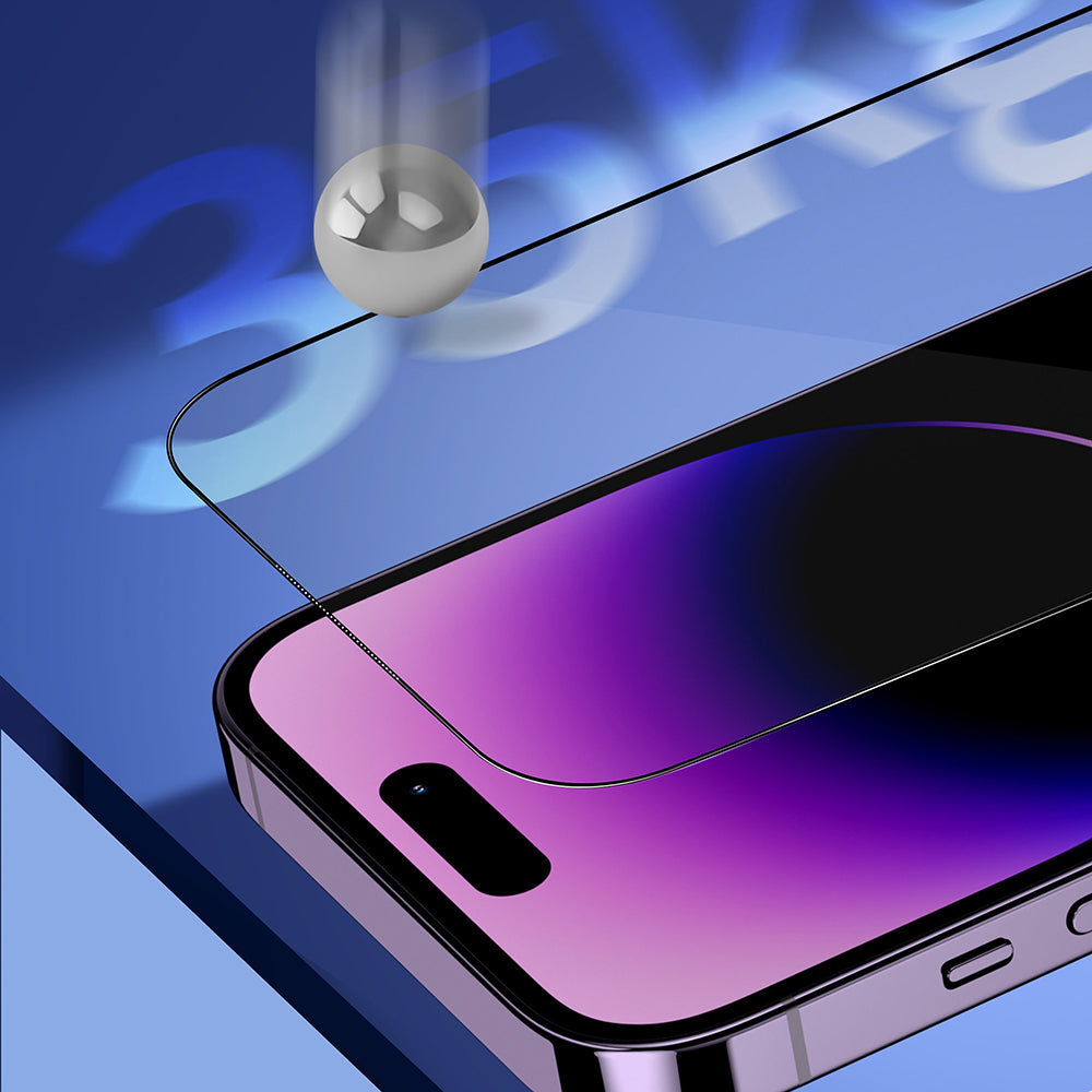 Film de protection Écran Privacy Blueo Sapphire Applicator Pro pour Apple iPhone 17 Pro Max / 16 Pro Max, Verre Trempé, Full Glue