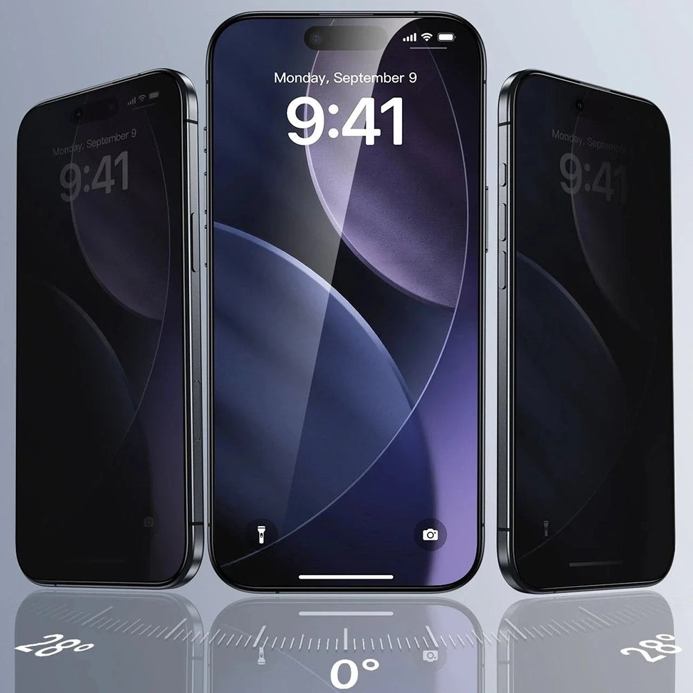 Film de protection Écran Privacy ESR UltraFit pour Apple iPhone 17 Pro, Verre Trempé, Full Glue, Lot de 3 pièces
