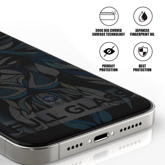 Film de protection Écran Privacy Lito D+ Max 300C pour Apple iPhone 17 / 16 Pro, Verre Trempé, Full Glue