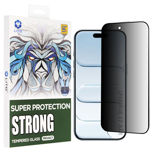 Film de protection Écran Privacy Lito D+ Max Strong pour Apple iPhone 17 Air, Verre Trempé, Full Glue