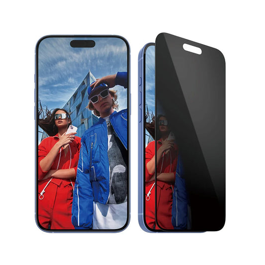 Film de protection écran Privacy PanzerGlass Ultra-Wide Fit EasyAligner pour Apple iPhone 16 Plus / 15 Plus, Verre Trempé, Full Glue