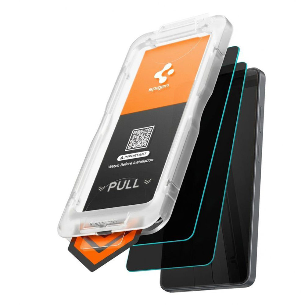 Film de protection écran Privacy Spigen GlastR EZ FIT Pro HD pour Samsung Galaxy S26 S942, Verre Trempé, Full Glue, Set 2 pièces AGL11096