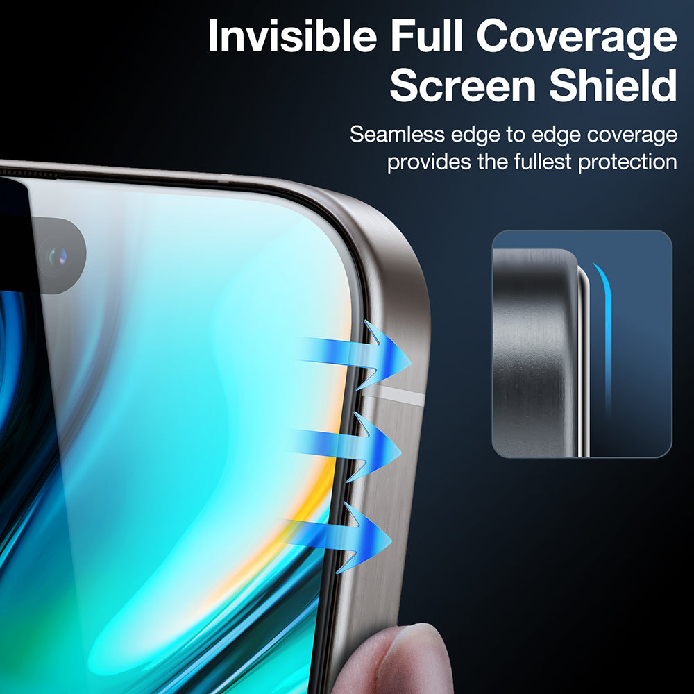 Film de protection Écran Privacy Torras GlassGo Install Master pour Apple iPhone 16 Plus, Verre Trempé, Full Glue