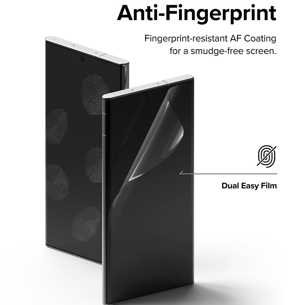 Film de protection d'écran Ringke Dual Easy pour Samsung Galaxy S22 Ultra 5G S908, Plastique, Lot de 2 pièces