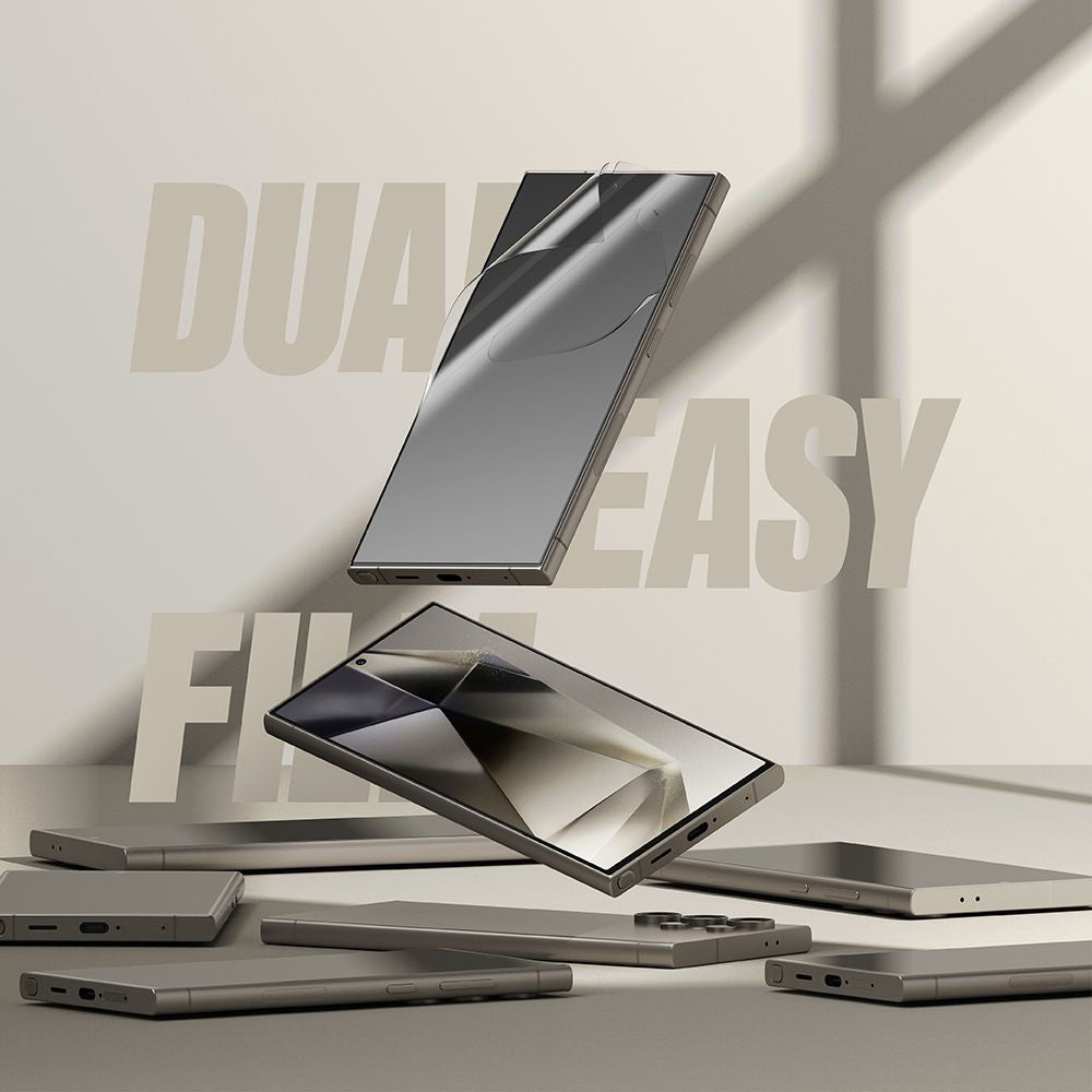 Film de protection d'écran Ringke Dual Easy pour Samsung Galaxy S24 Ultra S928, Plastique, Lot de 2 pièces