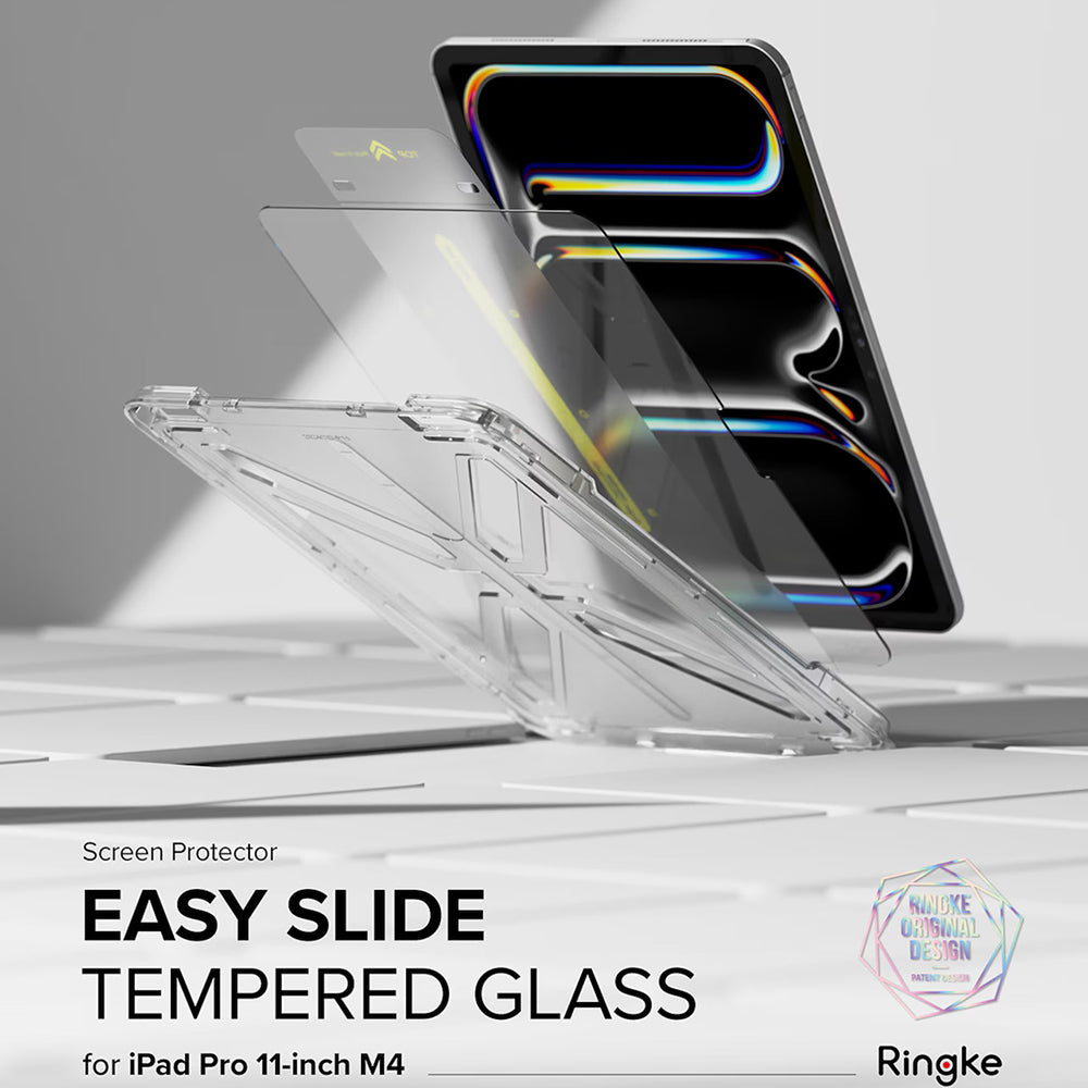 Ringke Easy Slide Screen Protector for Apple iPad Pro 11 (2024), Tempered Glass, Full Glue