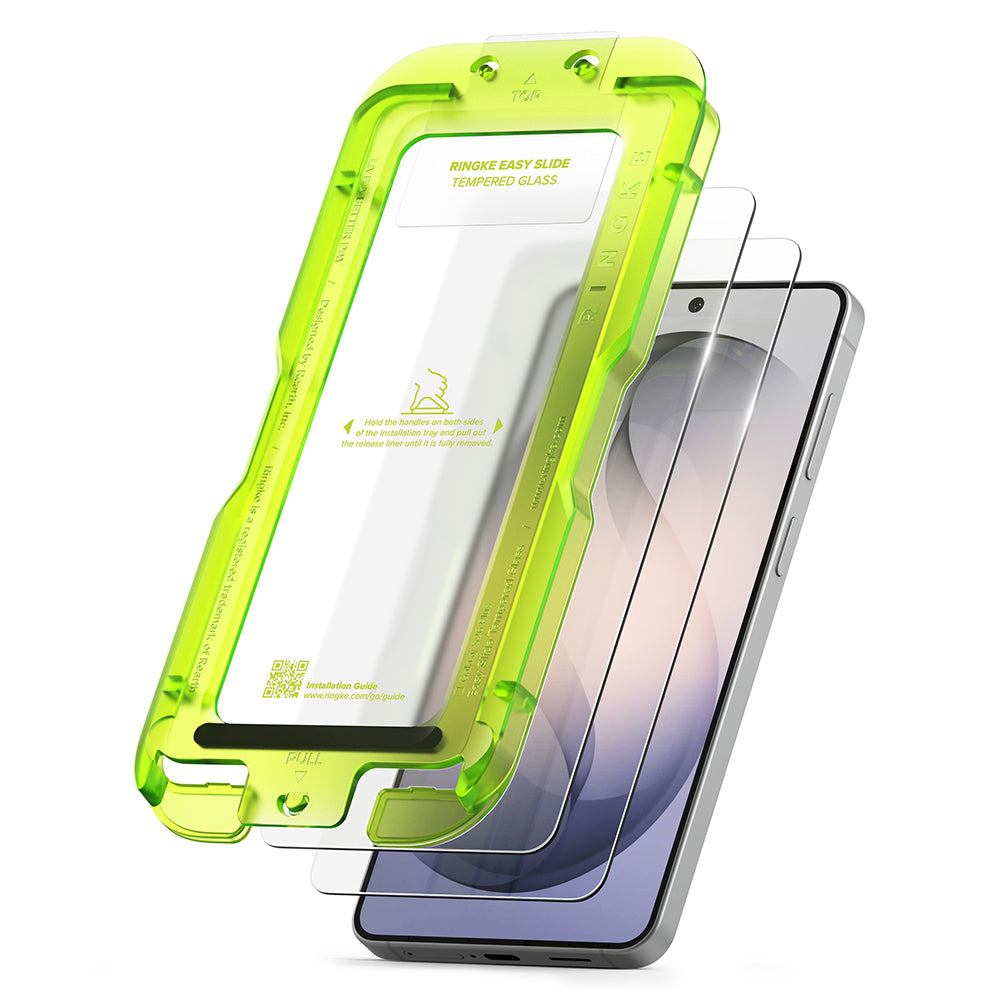 Film de protection d'écran Ringke Easy Slide pour Samsung Galaxy S26 Plus S947, Verre Trempé, Full Glue, Lot de 2 pièces