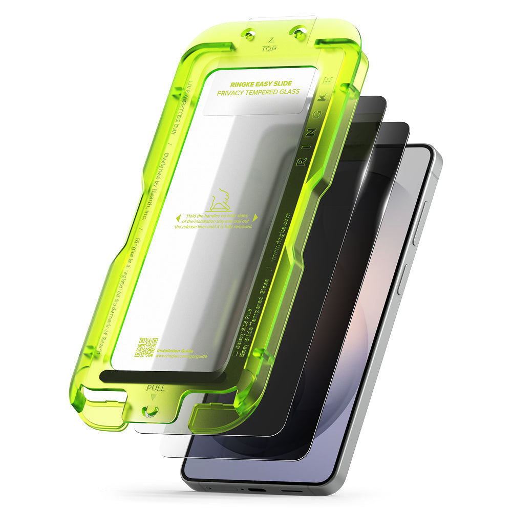 Film de protection d'écran Ringke Easy Slide pour Samsung Galaxy S26 Plus S947, Verre Trempé, Full Glue, Lot de 2 pièces, Noir