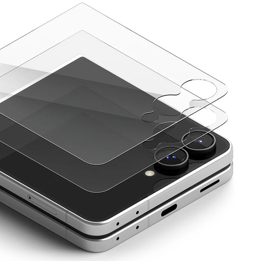 Film de protection écran extérieur Ringke Pro pour Samsung Galaxy Z Flip8 F776, Verre trempé, Collage complet, Lot de 2 pièces