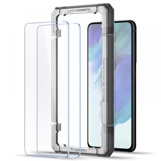 Film de protection d'écran Spigen GlastR Align Master pour Samsung Galaxy S21 FE 5G G990, Verre Trempé, Full Glue, Set de 2 pièces AGL03088