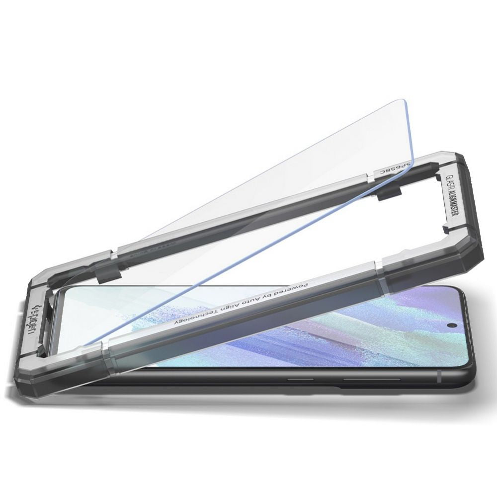 Film de protection d'écran Spigen GlastR Align Master pour Samsung Galaxy S21 FE 5G G990, Verre Trempé, Full Glue, Set de 2 pièces AGL03088
