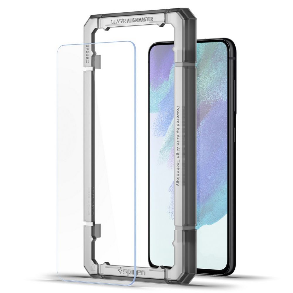 Film de protection d'écran Spigen GlastR Align Master pour Samsung Galaxy S21 FE 5G G990, Verre Trempé, Full Glue, Set de 2 pièces AGL03088