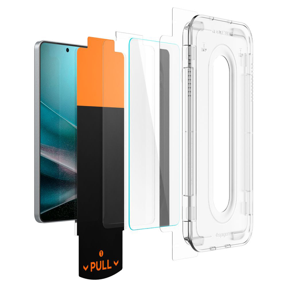 Film de protection d'écran Spigen GlastR EZ FIT Pro pour Samsung Galaxy S25 Edge S937, Verre Trempé, Full Glue AGL09411